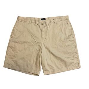 Dockers Mens Flat Front Classic Cotton Chino Shorts Khaki Size 42